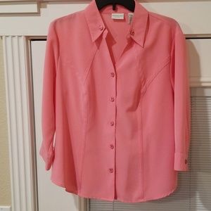 Large Covington pink 3/4 inch sleeve top
